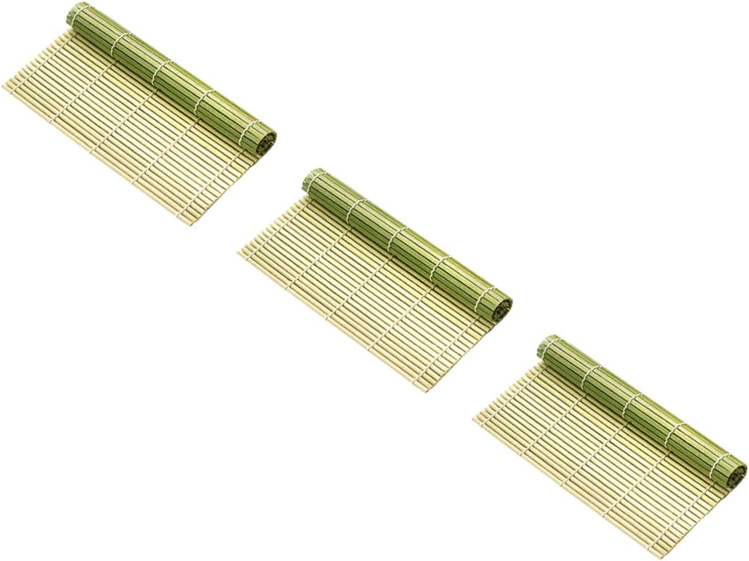 Amosfun 3pcs Sushi Rolling Mats Sushi Gadget for DIY Japanese Food Seaweed Rice Non Loosening Tools Easy Clean