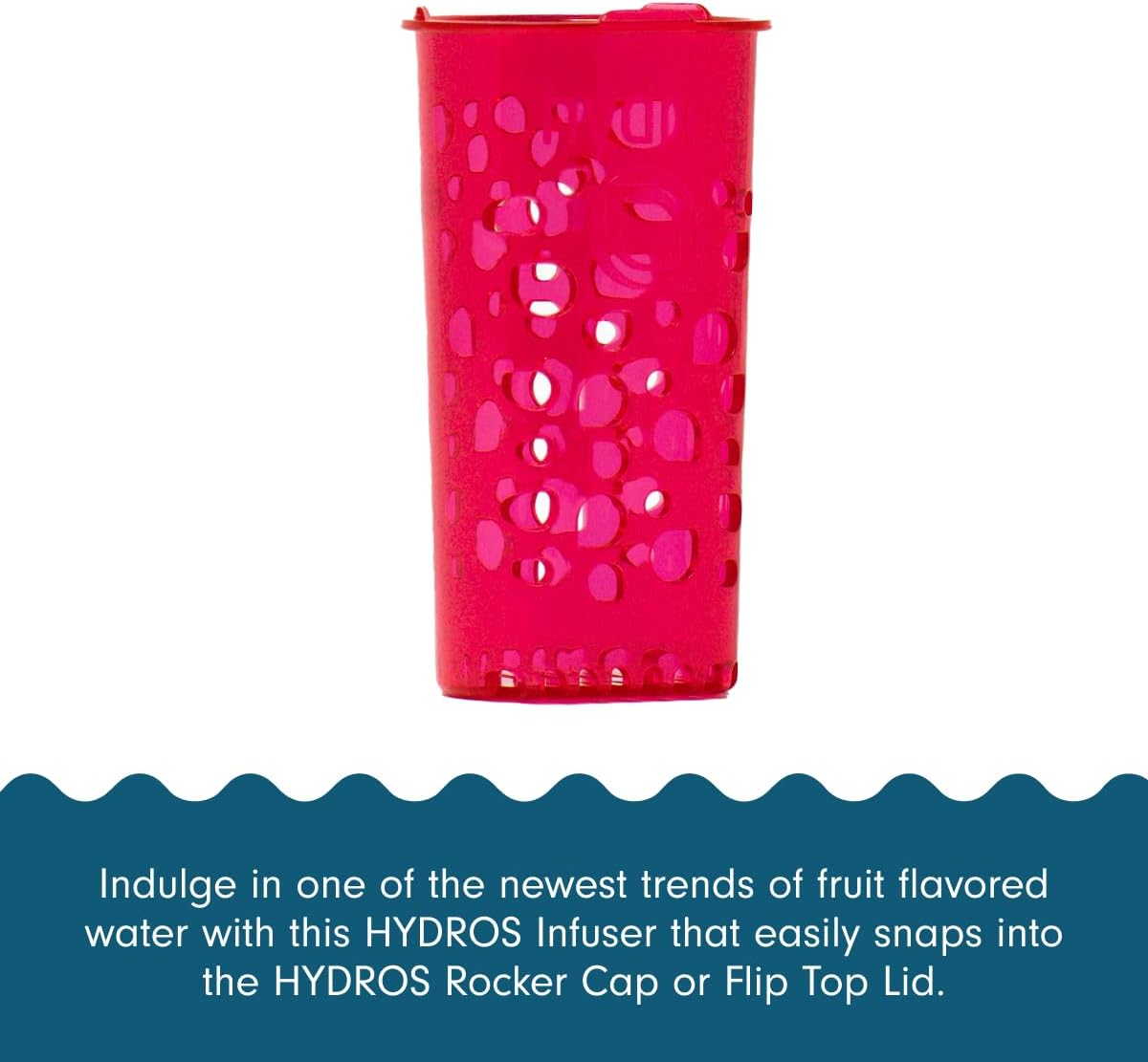 Hydros Aqua Fruit Infuser Insert for All Hydros Water Bottles, Pitchers, and Slim Pitcher, BPA Free, Dark Red image 2
