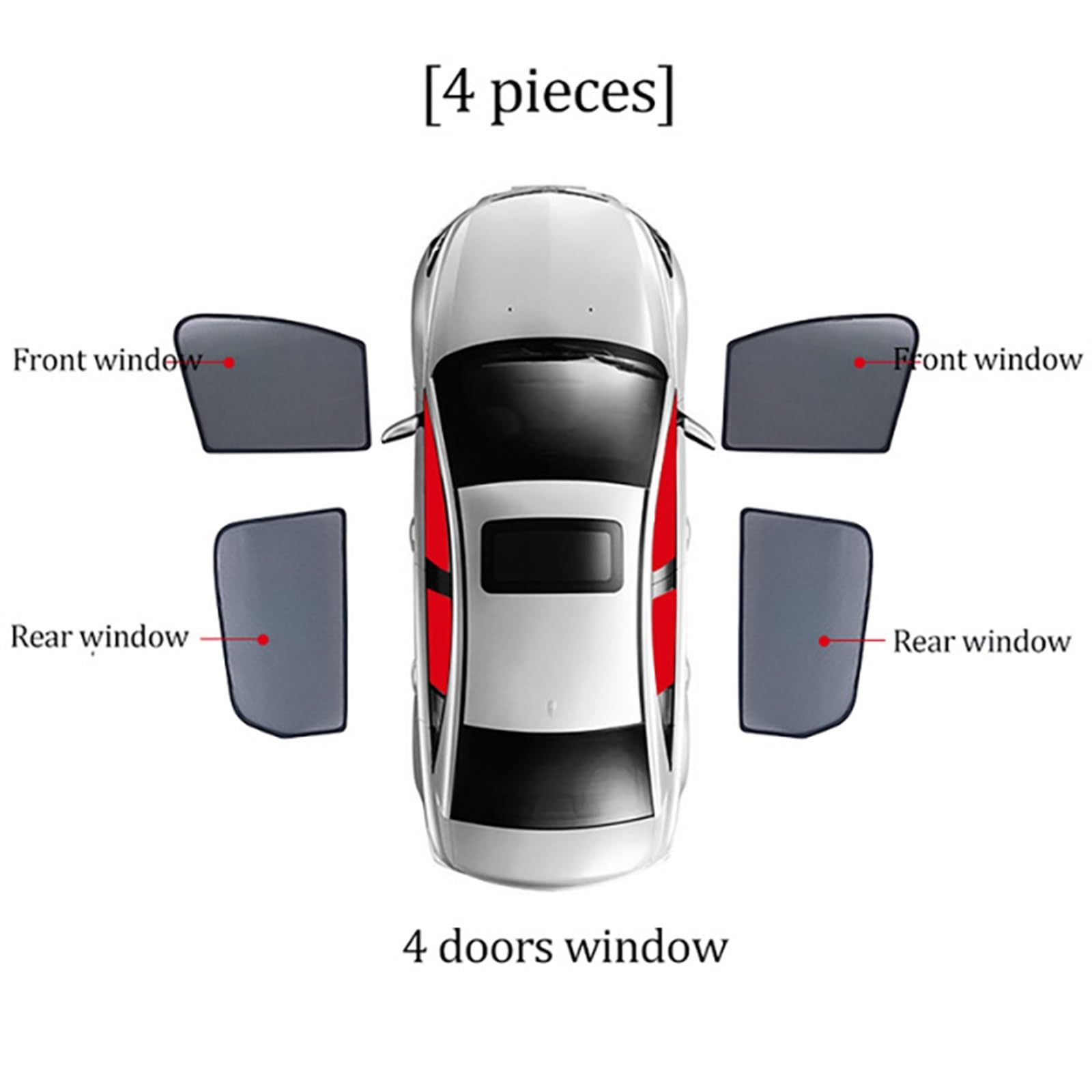 Parasol Lateral Coche Para MG HS Para SUV Para EHS 2018-2023 Marco Magnético Para Parabrisas Delantero De Coche Cortina Ventana Lateral Trasera Protección Solar Parasoles Coche (Size : E-4PCS Front
