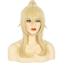 VGbeaty Blonde Long Wavy Wig with Ponytail for Women Girls