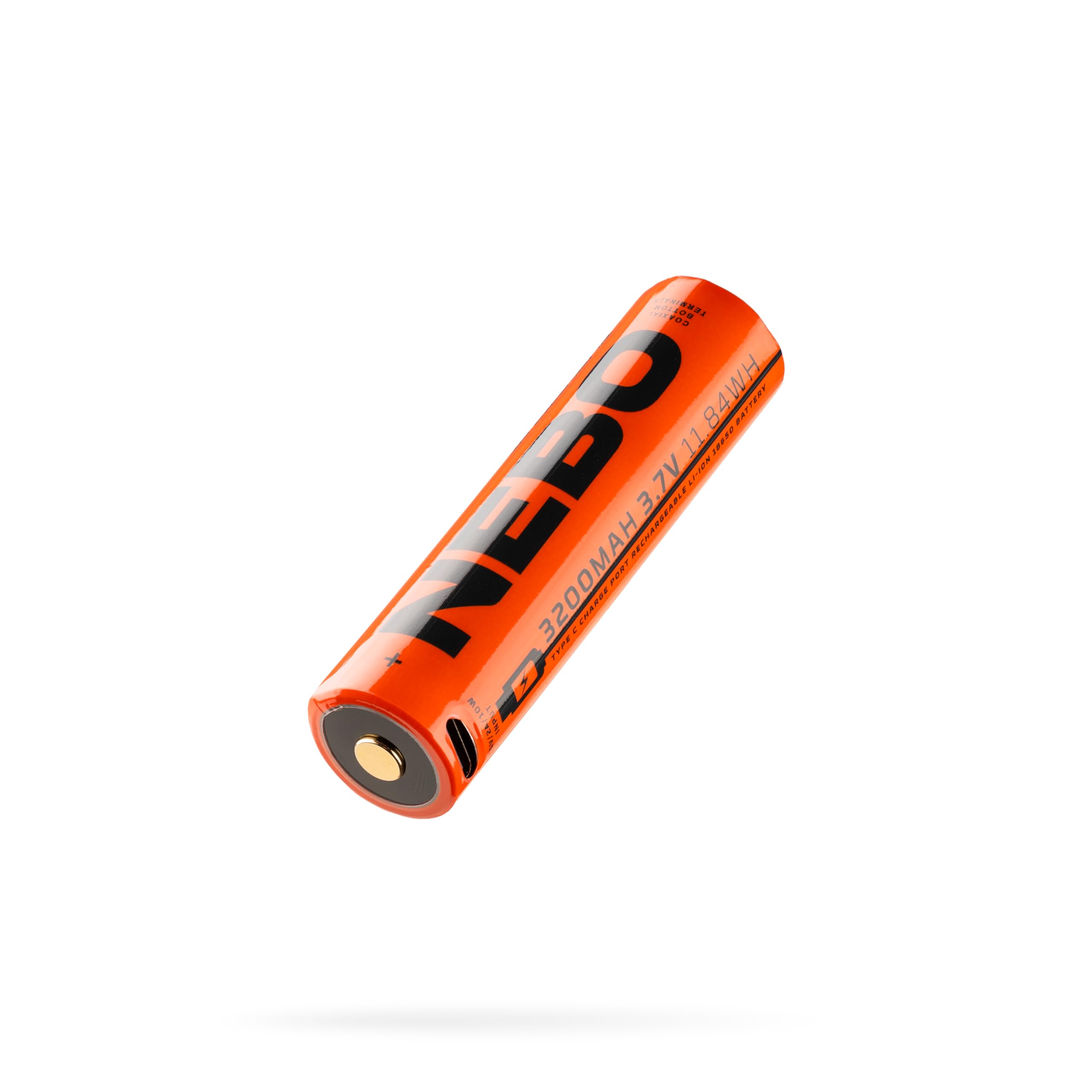 NEBO 18650 Rechargeable Li-ion Battery – 3200mAh, USB-C Charging, Overcharge Protection – Compatible with SLYDE KING 2K, BIG LARRY PRO, Luxtreme SL25