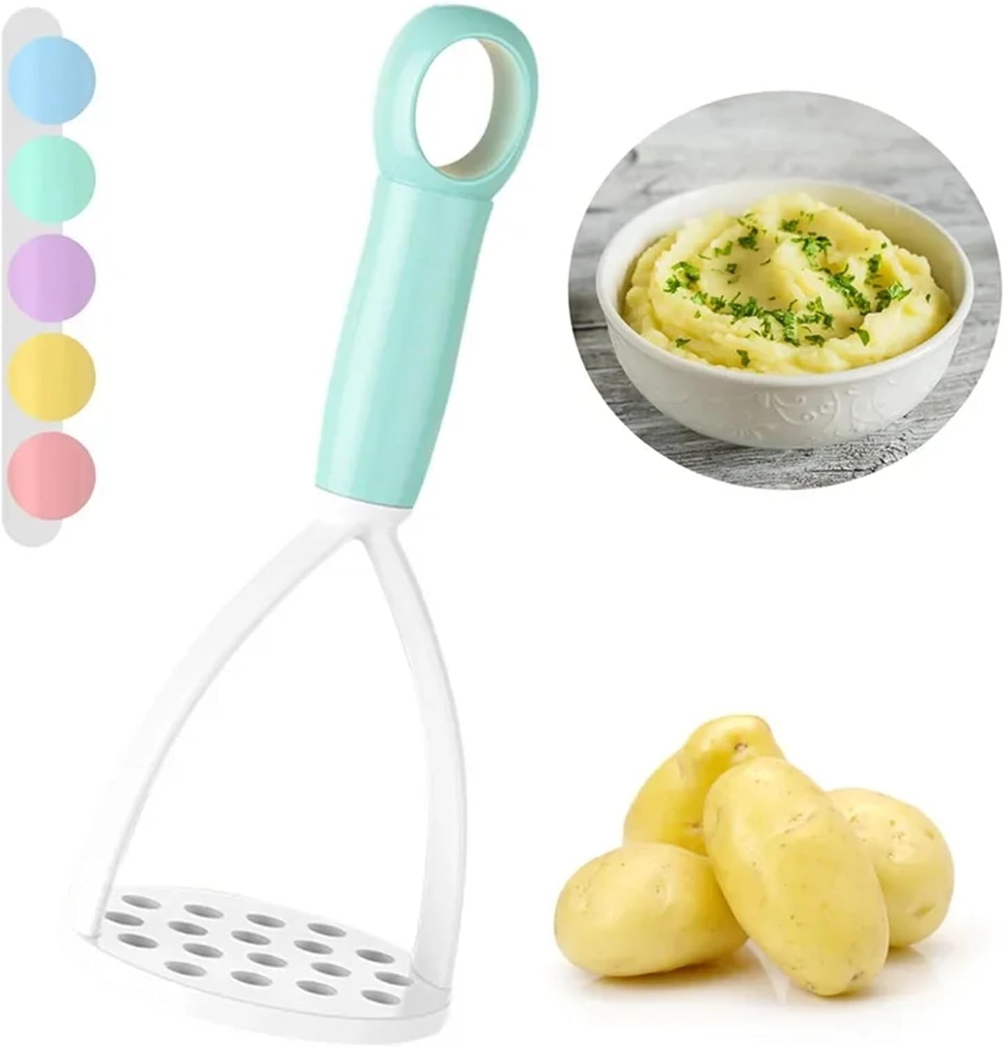 Kitchen Pressed Potato Masher Ricer Puree Juice Maker Pusher Smooth Mashed Potatoes Crusher Fruit Tools Supplies(Purple)