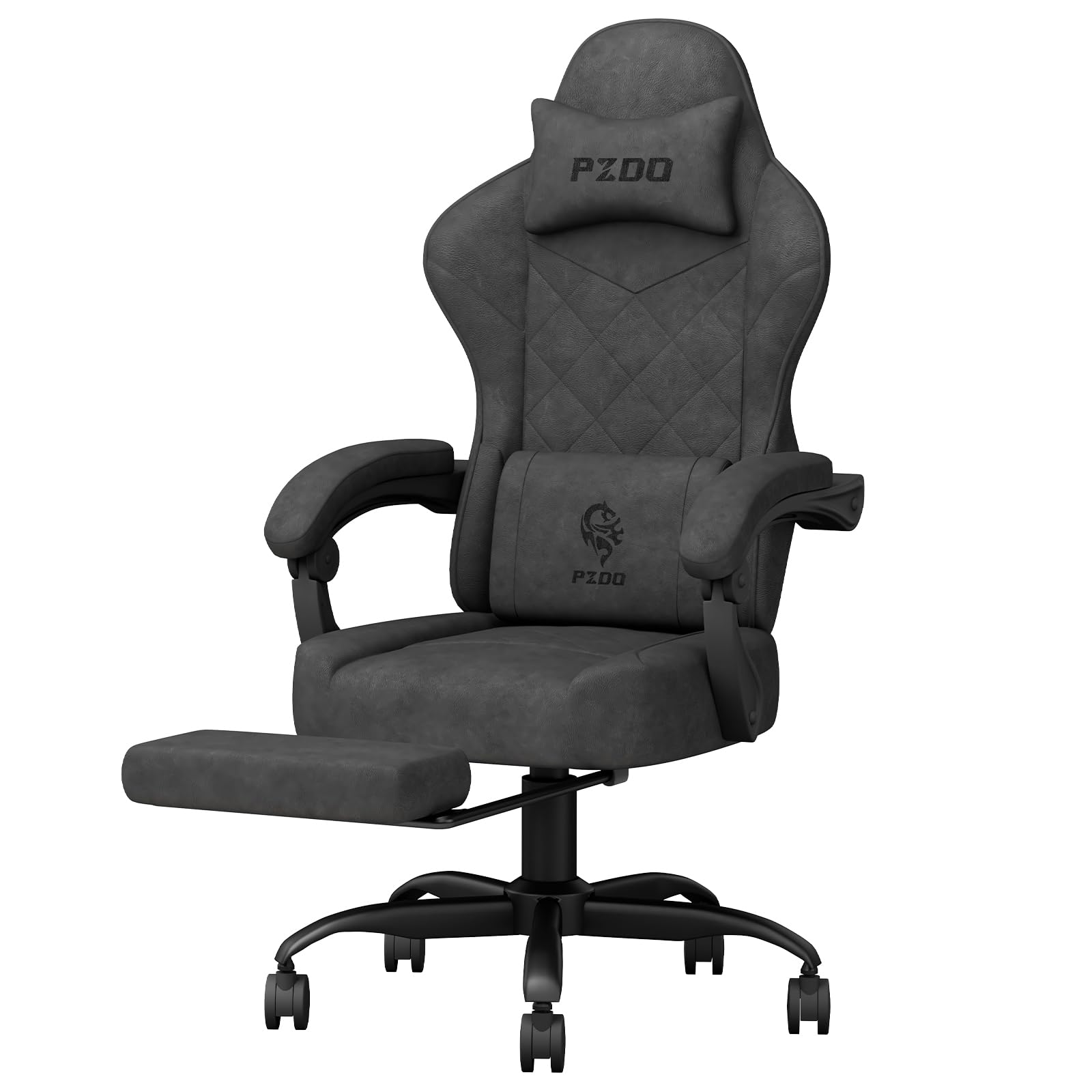 Gaming Chair for Adults, Ergonomic Gaming Chair, Computer Chair with Lumbar Support, Chaise Gamer Reclining Chair, PC Video Game Chair with Headrest and Footrest, Teens, 350LBS, Bl image 2