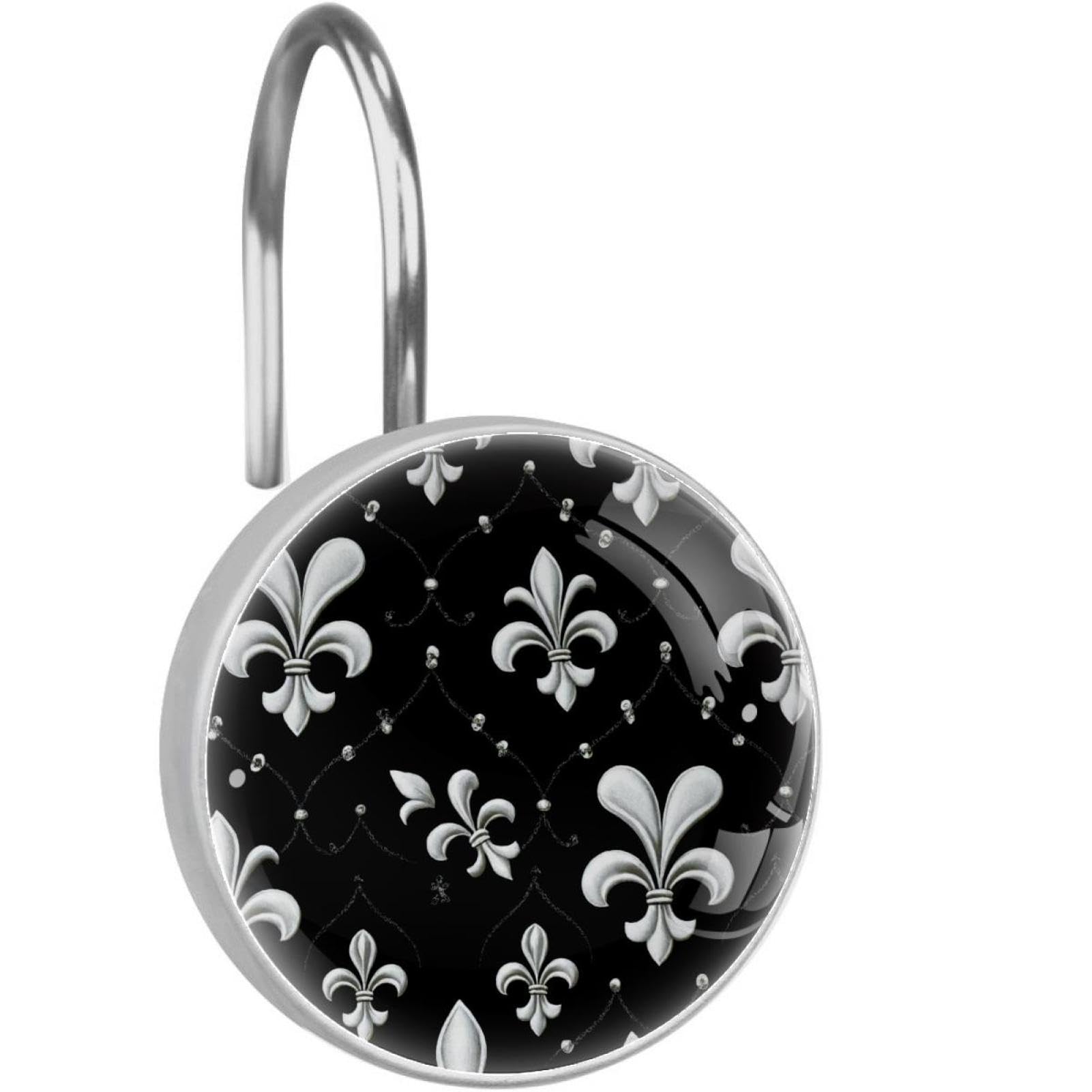Crochets rideau de douche cristal anti-rouille pour tringle