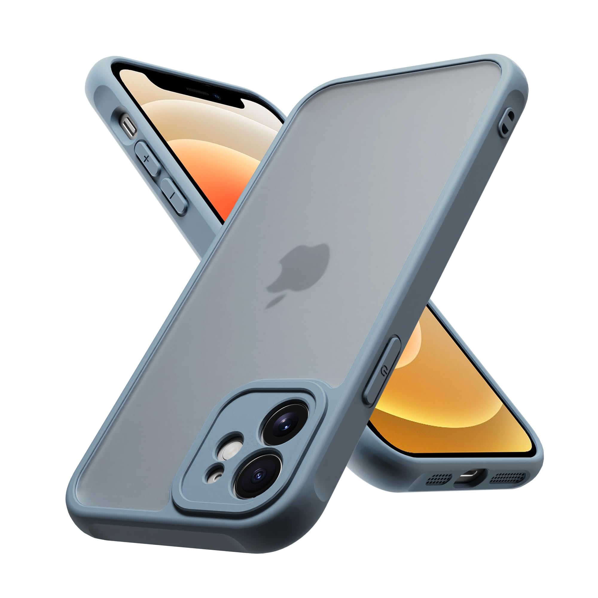Amazon.co.jp: iPhone12mini 用 ケース 半透明 耐衝撃 滑り止め 指紋