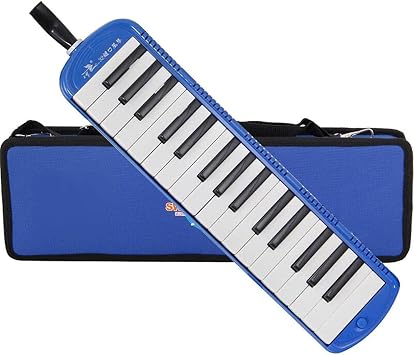 Swan Mouth Organ Piano 32 Keys For Beginners Students Adult Teaching Professional Mouth Wind Piano Keyboard Instruments blue