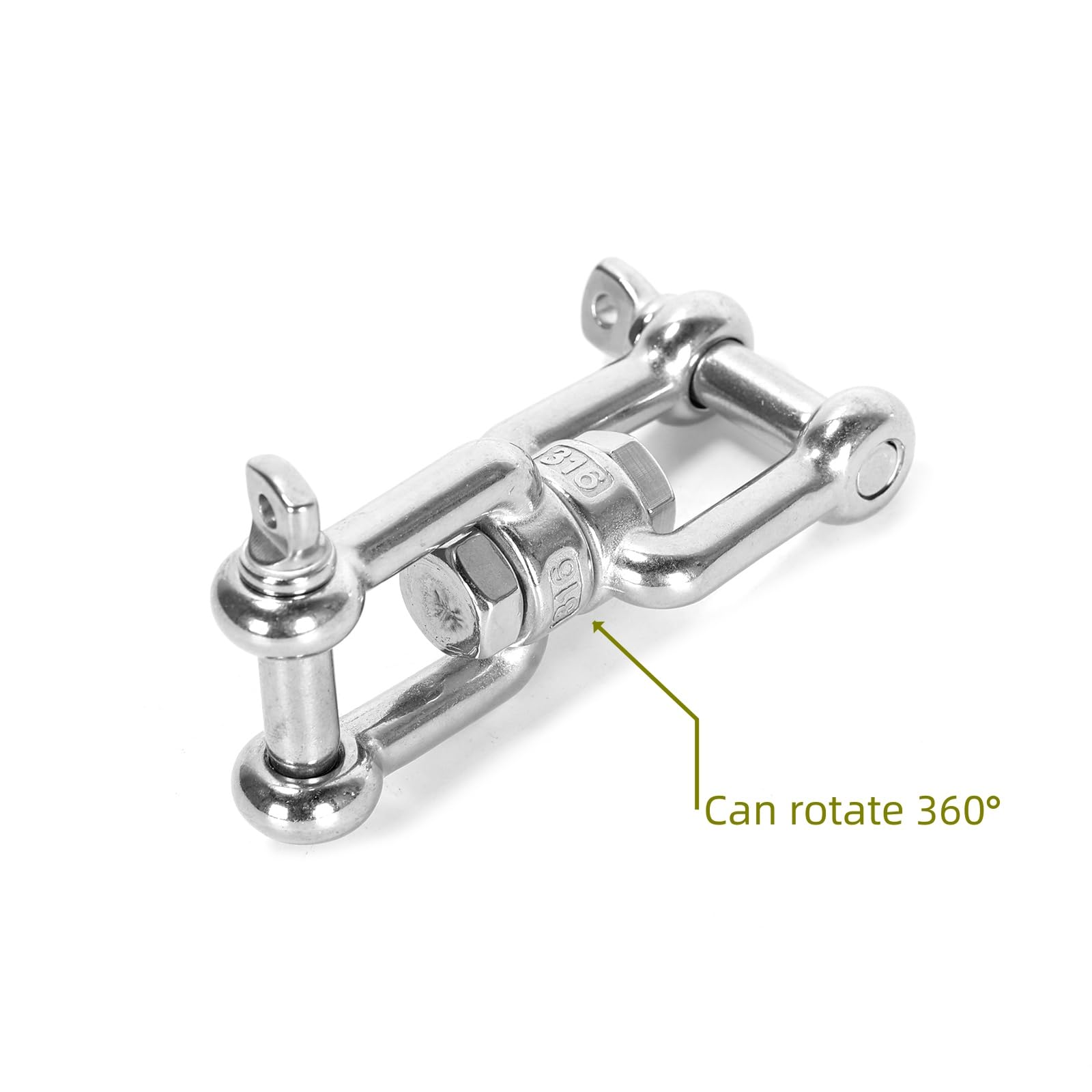 1 pièces anneau pivotant universel à double manille en acier inoxydable 316 M12x125mm pour jardin, cour, bateau, randonnée, camping, extérieur