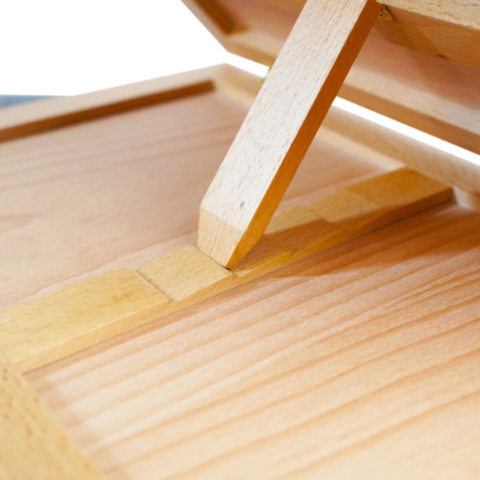 harayaa Boîte D'art En Bois Hêtre Ergonomique Mallte Peinture Surface Travail Inclinée Naturel pr Peintres, Atelier, Déplacement, Panneau