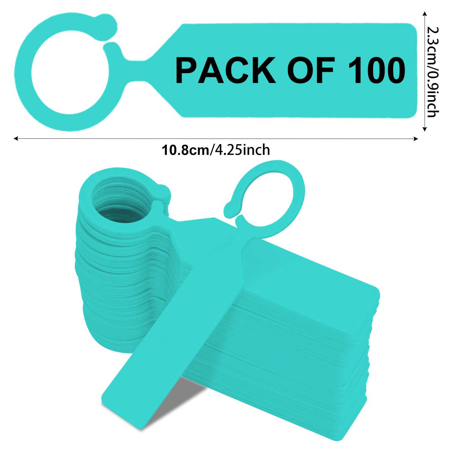 100 szt. etykiet na rośliny, plastikowe, wodoodporne zawieszki do drzewa, do przedszkola, ogrodnictwa, roślin, warzyw, kwiatów, doniczkowych (kolor turkusowy z 1 markerem)