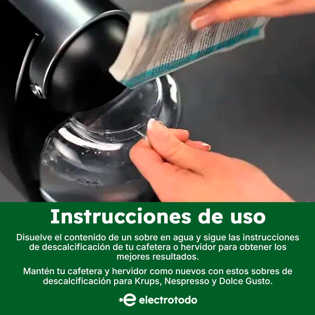 Descalcificador En Polvo | Compatible Con Cafetera Krups Dolce Gusto y Nespresso F054001B | Descalcificado y Limpiador Para Cafeteras | Limpieza Profunda y Rendimiento Óptimo Al Instante