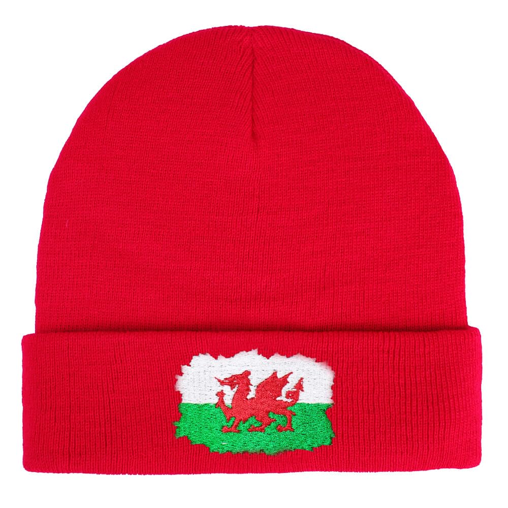 TeddyT's Adult Red Welsh Flag Beanie Hat