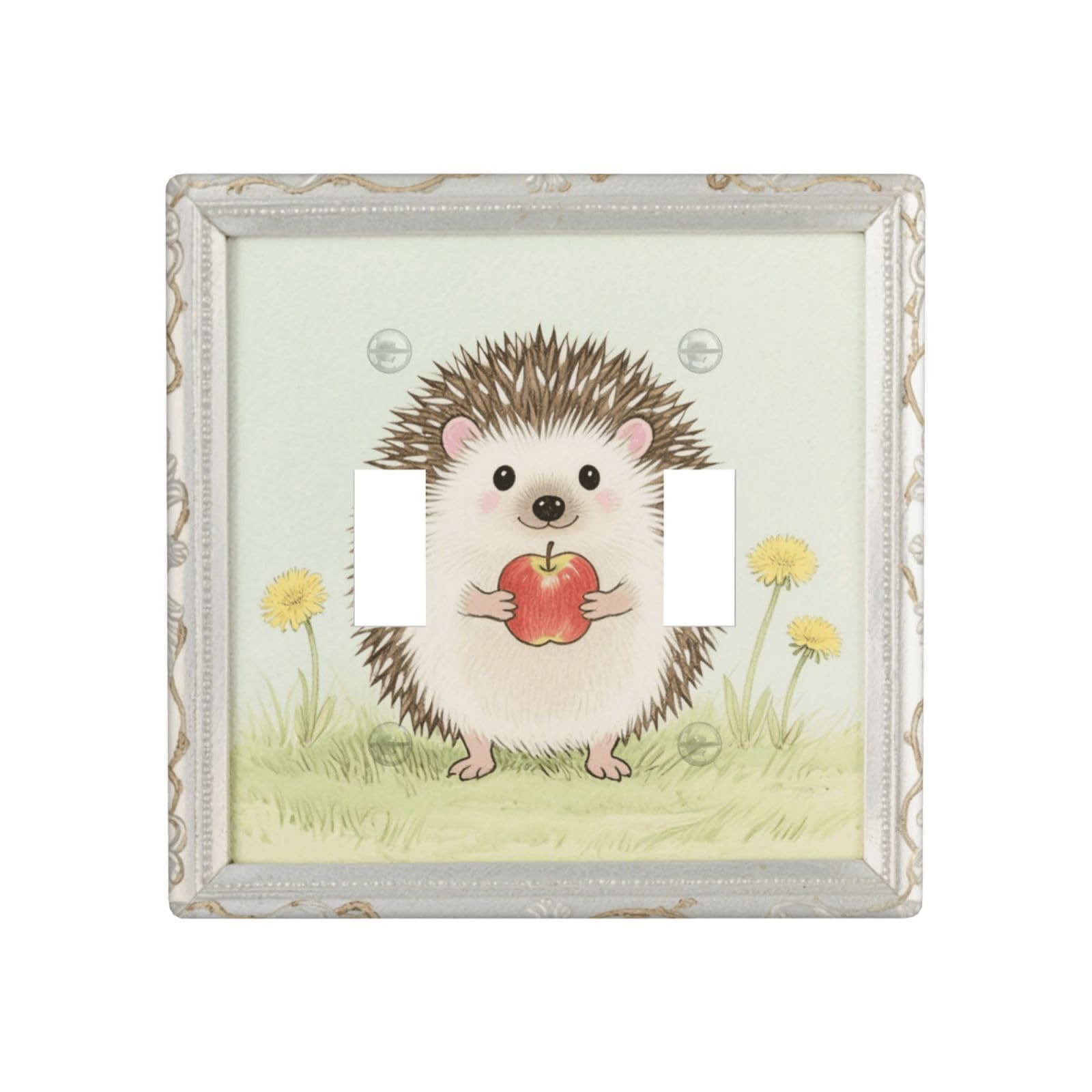 Fekiloot White Decorative Wall Plate Cover 2-Gang Duplex Switch Plate Cover Unbreakable Polycarbonate Double Toggle Light Switch Covers For Kitchen Bathroom Home Decor