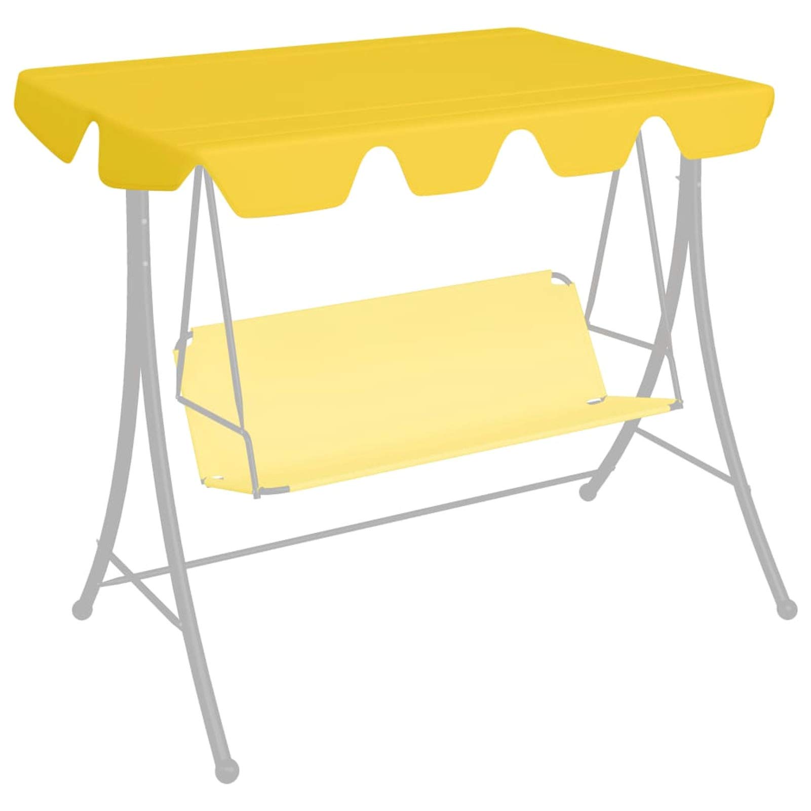 Gecheer Replacement Canopy for Garden Swing Yellow 150/130x105/70 cm Replacement Cover Garden Swing Seat Chair
