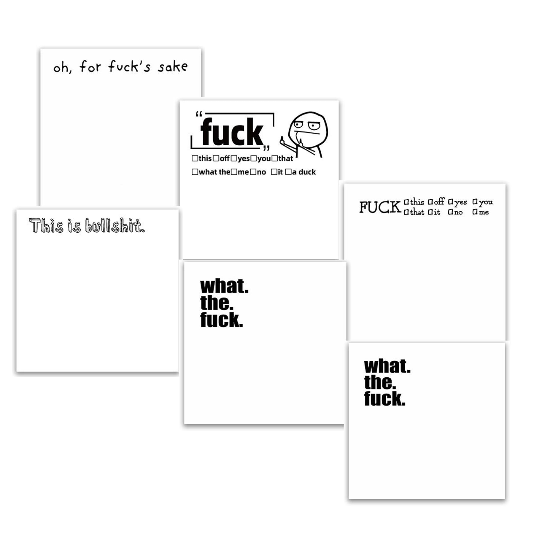 YECFWVRXHTS Small Sticky Notes, Funny Rude Desk Accessories, 6PCS Novelty Sticky Notes Set, Rude Gifts Office Supplies