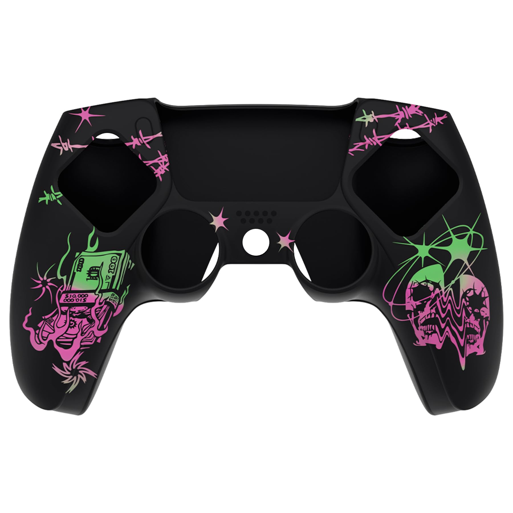 PlayVital Funda de Silicona para ps5 Mando - Cubierta Protectora Antideslizante y Suave con 6 Tapas para Pulgar, Grip Mejorado, Compatible con Base de Carga (Pure Series-Efectivo 100 Dólares) — view 26