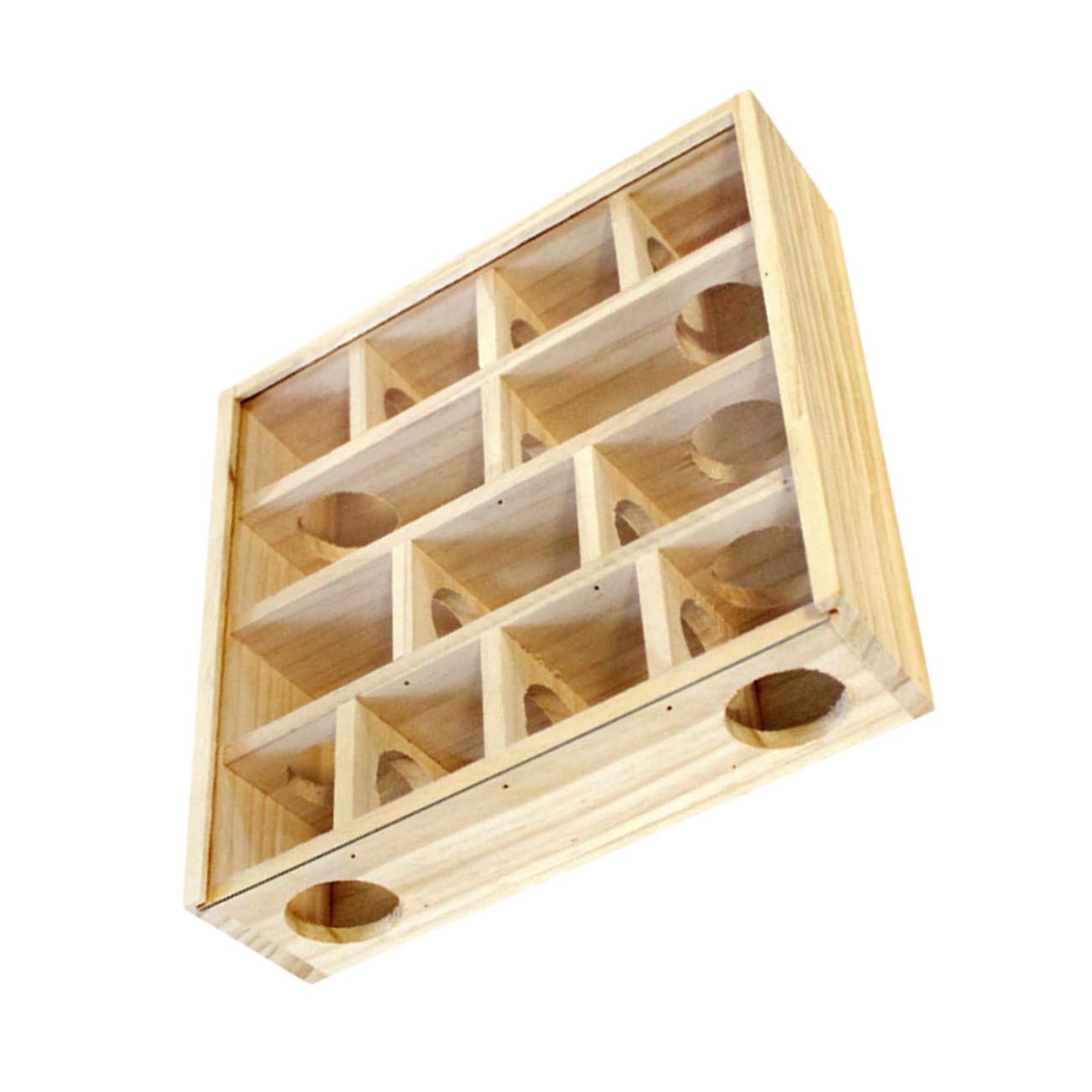 Milisten Holz Hamster Labyrinth Spielzeug mit Mehrkammern Sicheres Nagerlabyrinth für Kleine Hamster Ratten und Chinchillas Aktives Haustierspielzeug Nachhaltiges Holzspielzeug