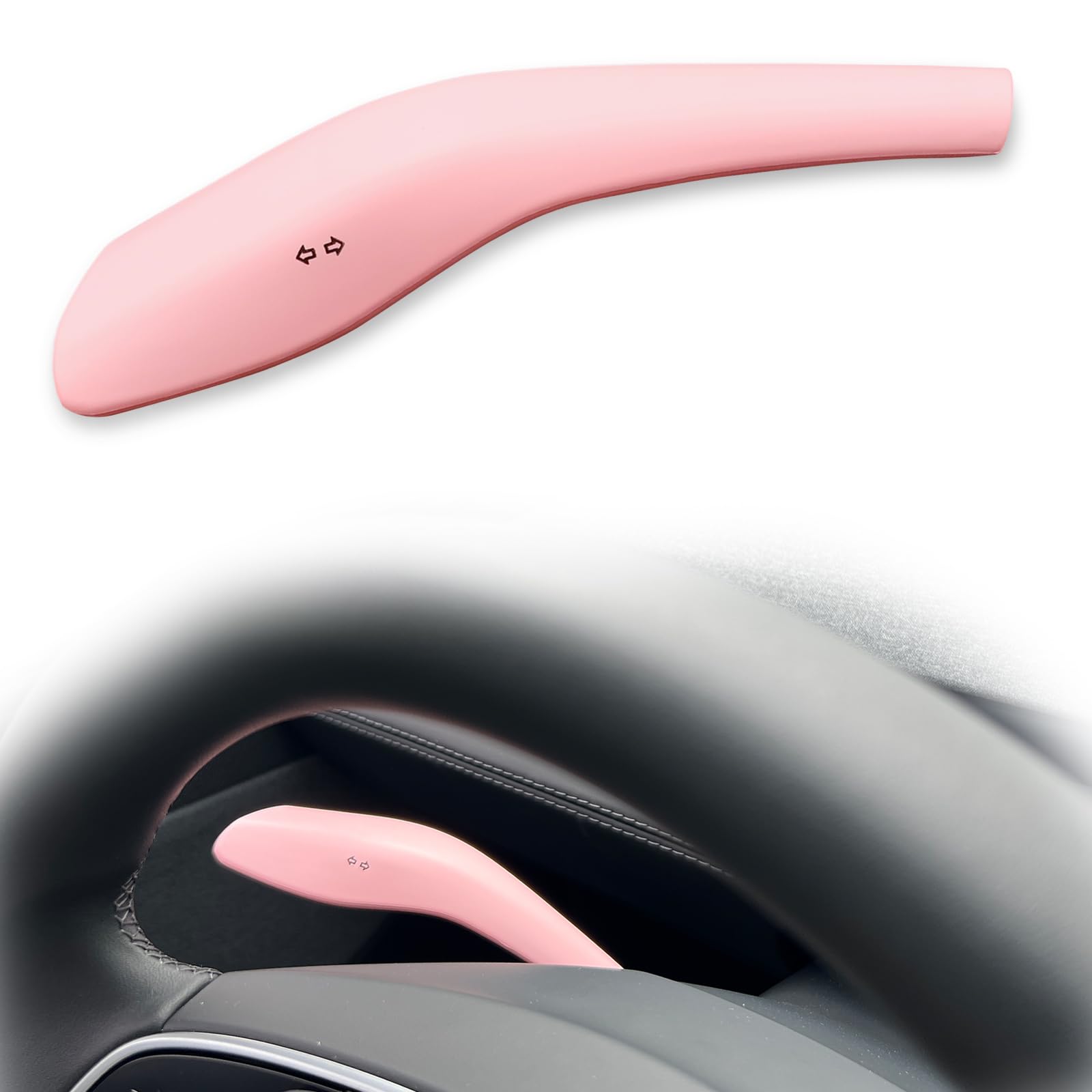 Steering Lever Cover for Tesla Model Y Juniper 2025-UP,Steering Wheel Gear Shifter Cover,Protective Trim Interior Accessories (Pink)