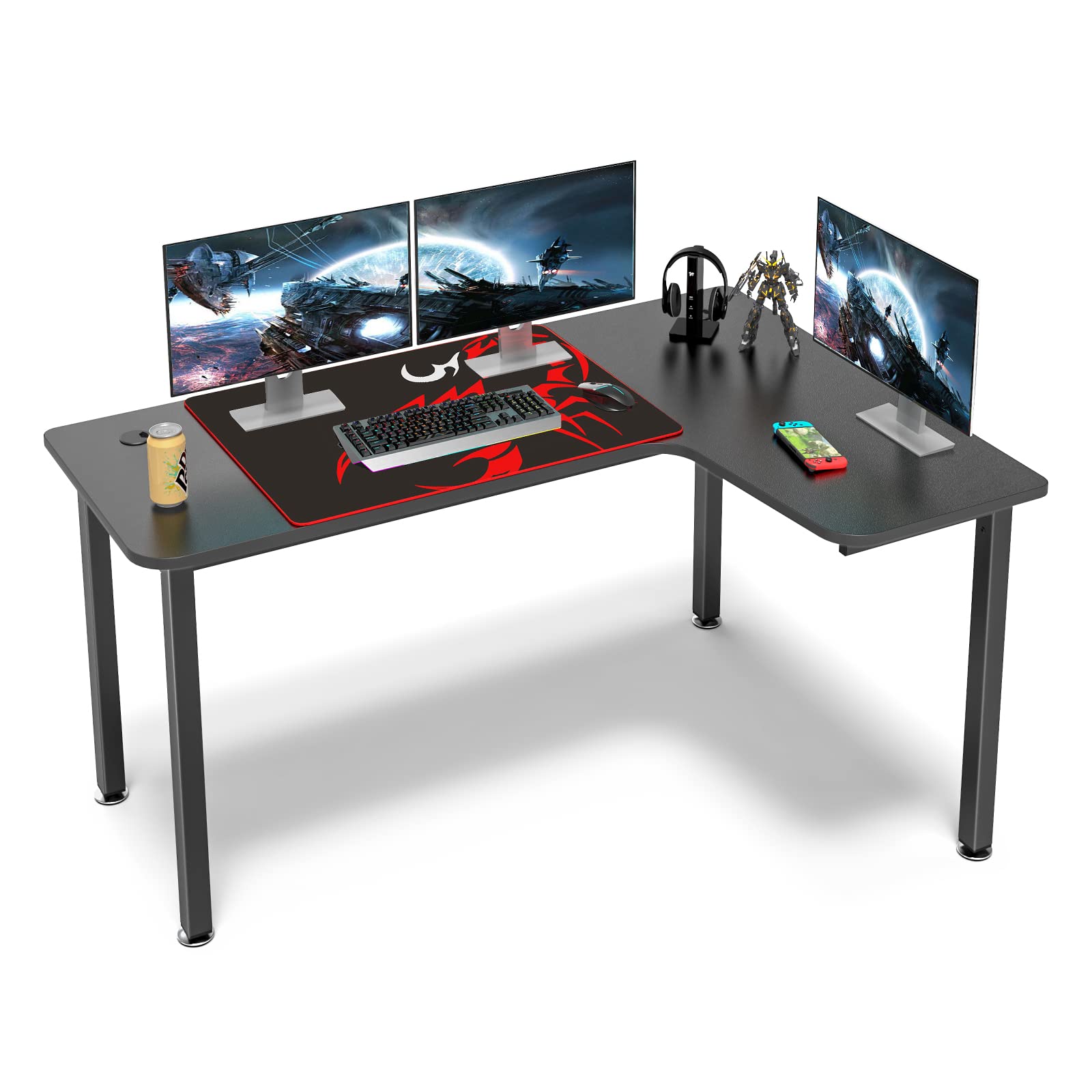 EUREKA ERGONOMIC Gaming Desk 155cm Corner Desk Large L Shaped Gaming