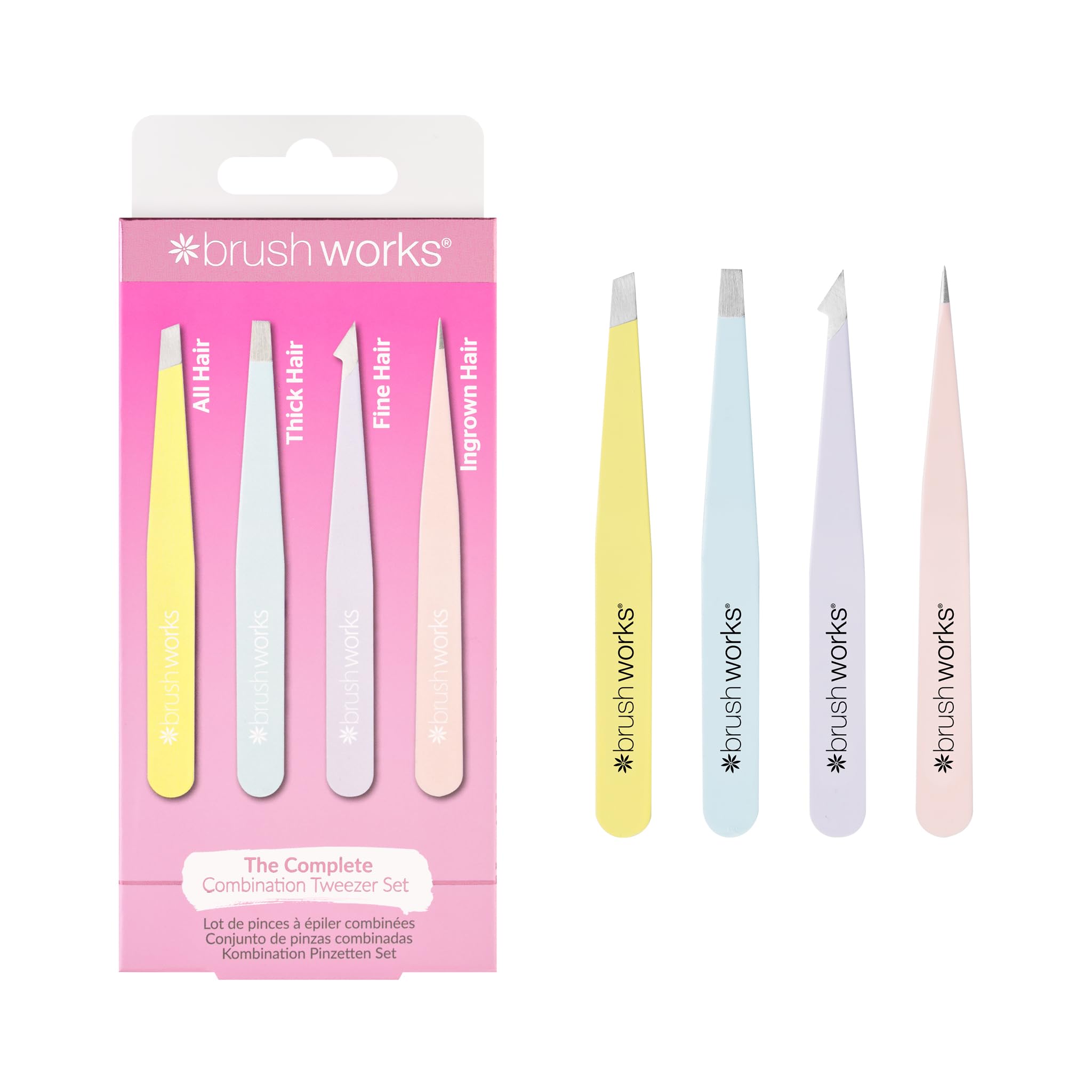 Brushworks Tweezer Set Mixed Set Of Tweezers