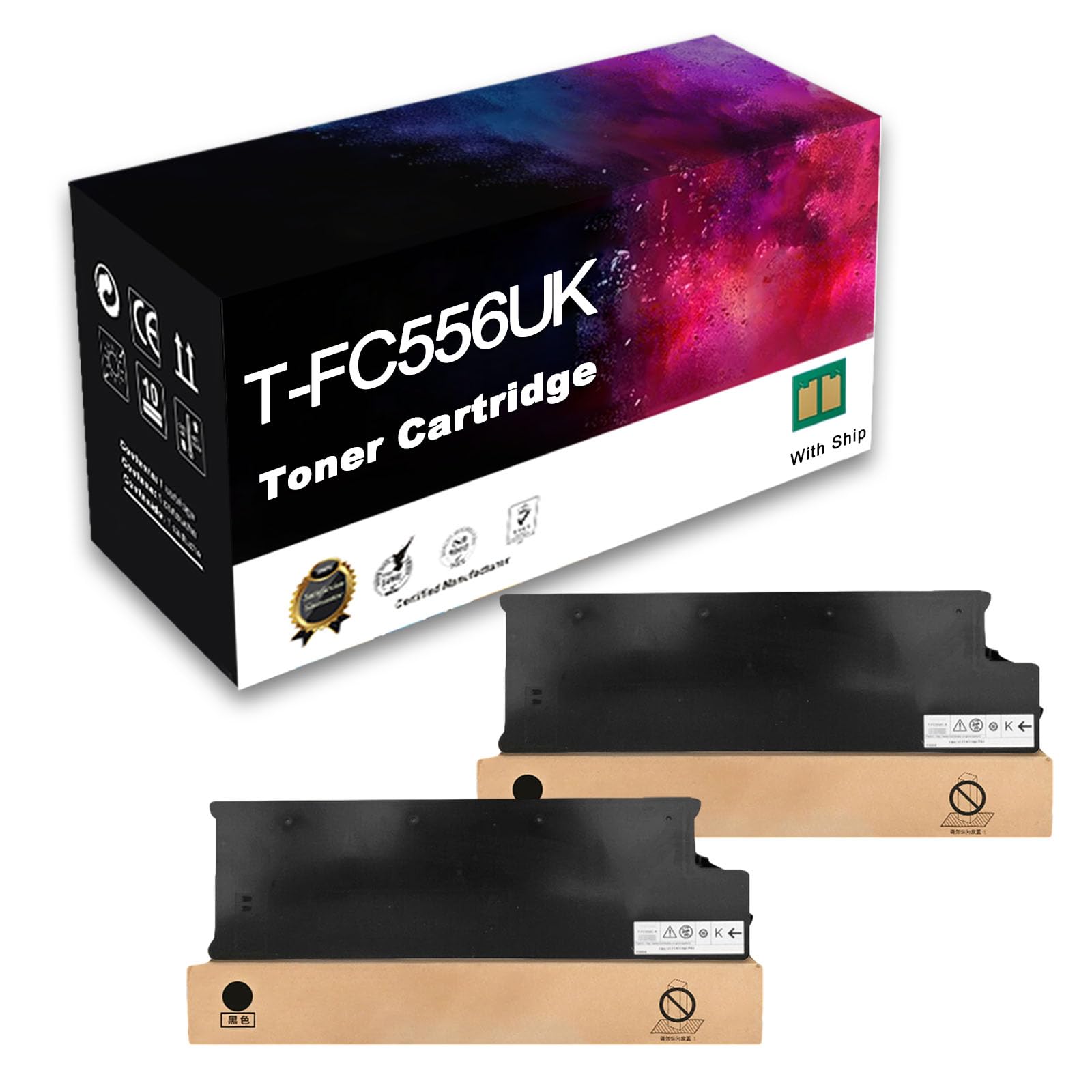 Cartuccia Toner Compatibile Per Stampanti Toshiba T-FC556U-K T-FC556U-C T-FC556U-M T-FC556U-Y E-Studio 5506AC 6506AC 7506AC 5506ACT 6506ACT 7506ACT,2 BK-1 Pack