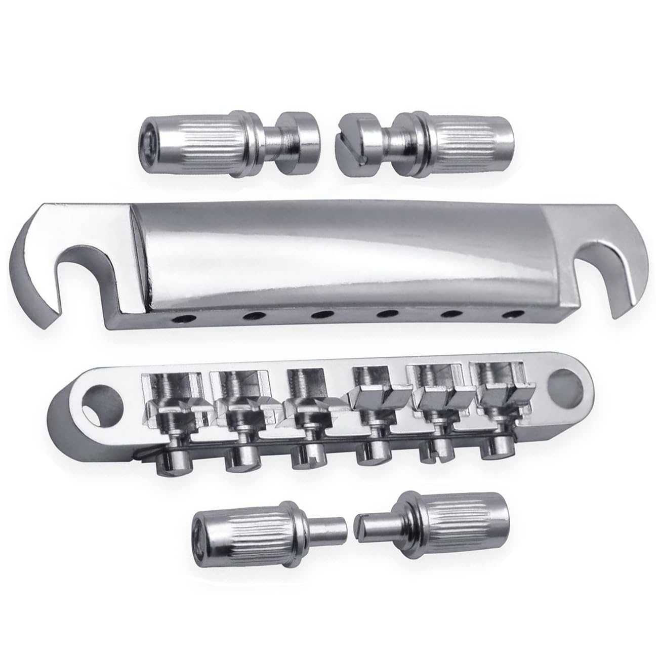 RuiJOTWAT Tune-O-Matic Bridge Tailpiece Saddle Bridge for LP SG Electric Guitar Silver