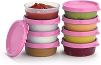 Vista 31 de Recipientes para condimentos con tapas, paquete de 8 unidades, 1.3 onzas. Recipiente para aderezo para ensalada para llevar, pequeños recipientes