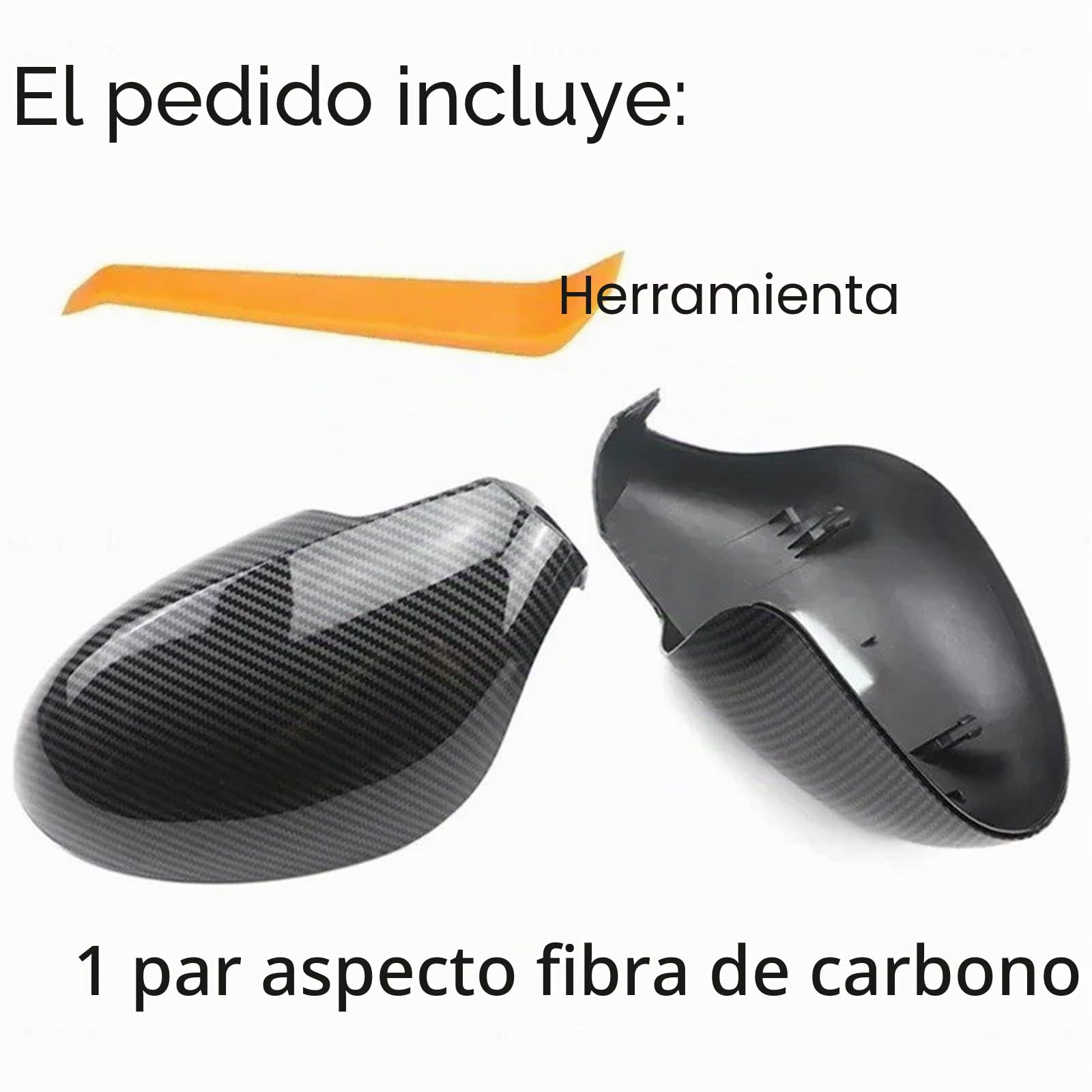 Carcasa Espejo Retrovisor Para Seat Para Leon MK1 1M 1999-2006 Cubierta De Espejo Retrovisor Lateral Marco Protector Molduras Con Aspecto De Carbono Y Negro Brillante Tapa Espejo Retrovisor(Carbon Fib
