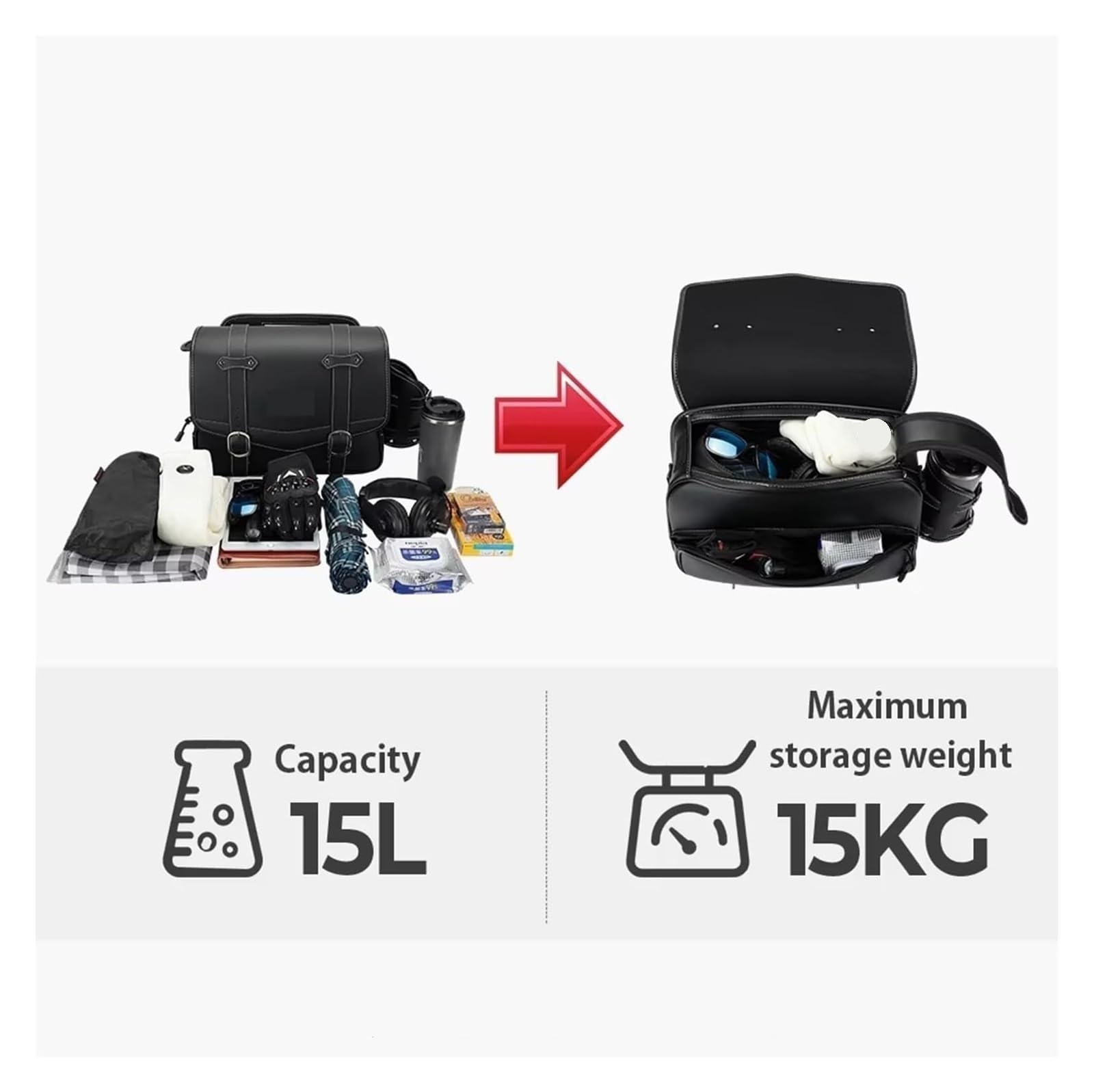 Moto Paraurti Borsa per Rebel 500 per CMX500 per 1100 250 300 per DCT Borsa Laterale per Moto da Sella 15L PU Impermeabile per Bagagli