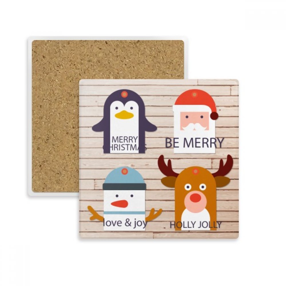 Joyeux Noël Arbre Renne tasse coaster en pierre pour un cadeau de boisson parfait