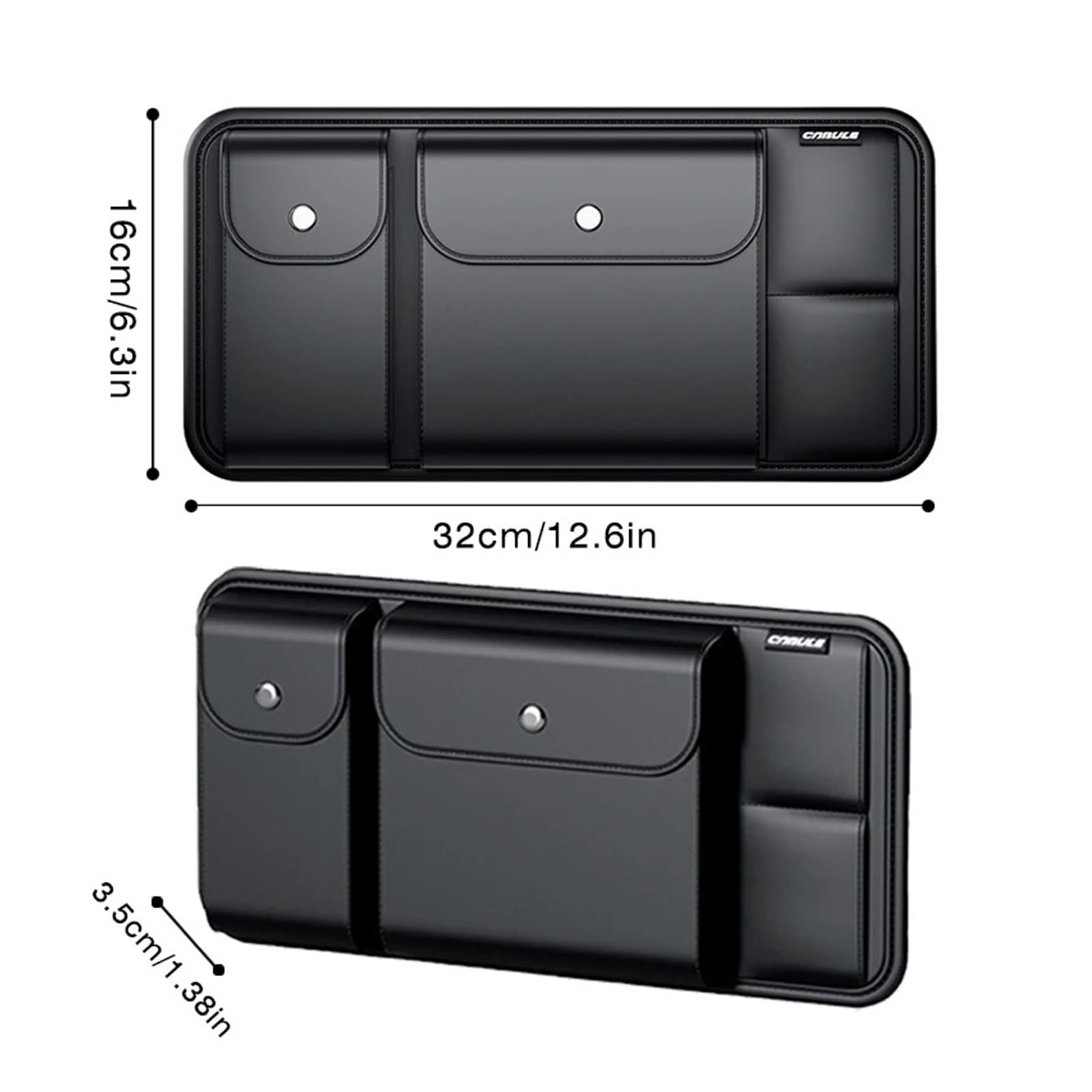 Porte‑Lunettes Intérieur Voiture Organisateur De Pare-Soleil Voiture en Cuir Multi-Poches Clip Rangement pour Lunettes Porte-Lunettes Soleil Sac Panneau Universel