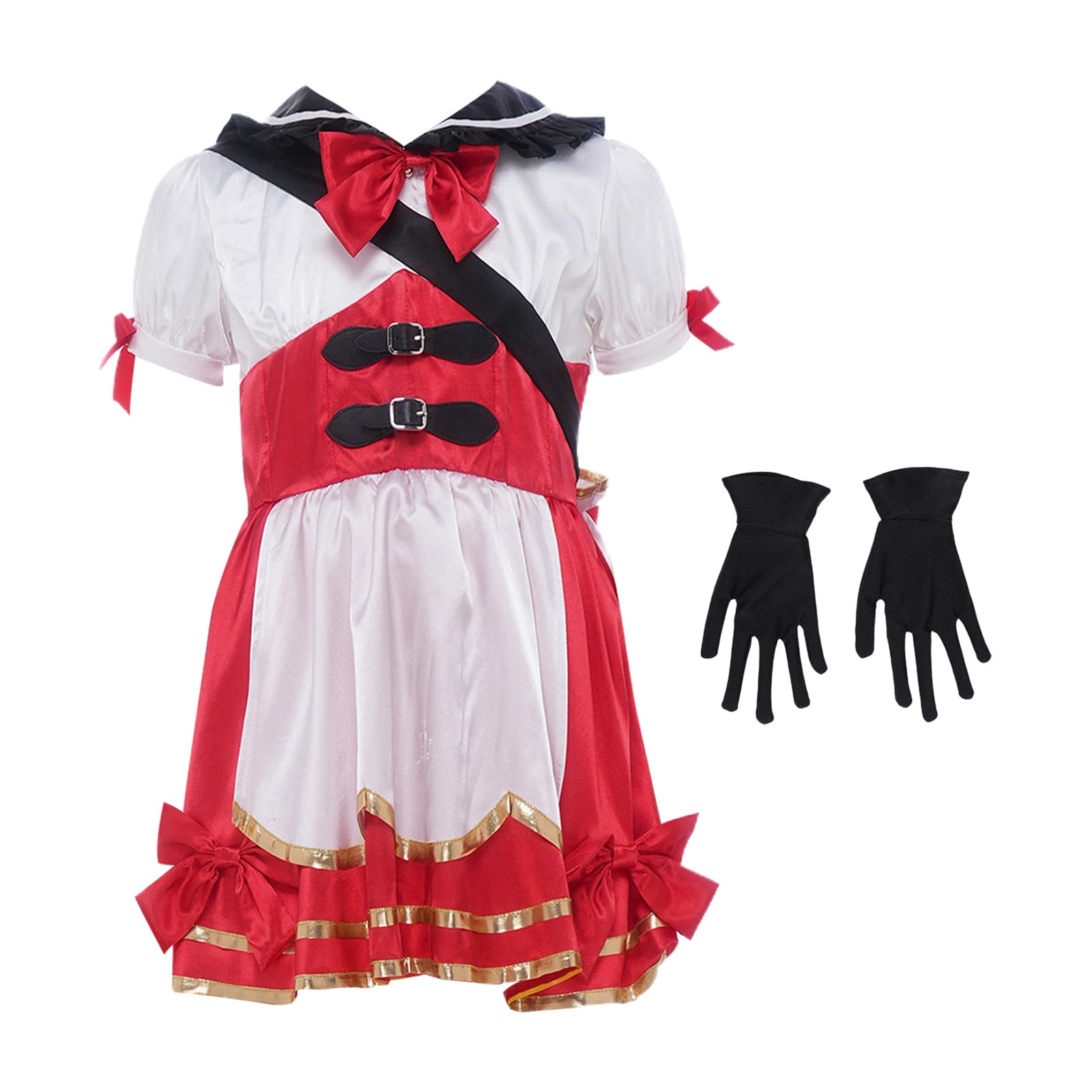 Oyolan Dziecięcy strój cosplay dla dziewczynek zestaw do ubierania się postać gra na części strój tematyczny impreza cosplay na Boże Narodzenie
