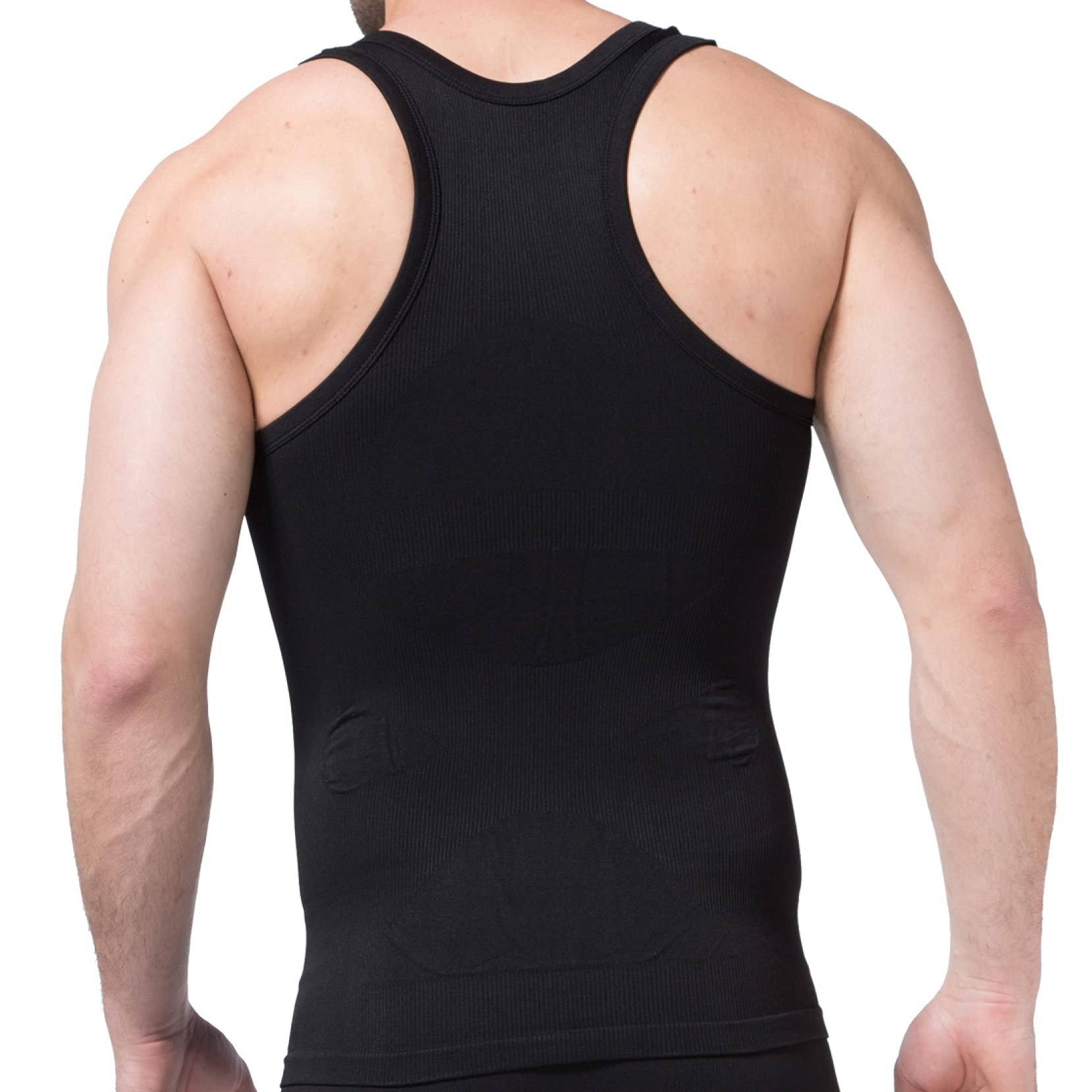 Herren bauchweg-Shape-Weste, Kompressionsshirt – eng anliegende Body-Shaper-Weste mit Rundhalsausschnitt für fitnessstudio und Fitness