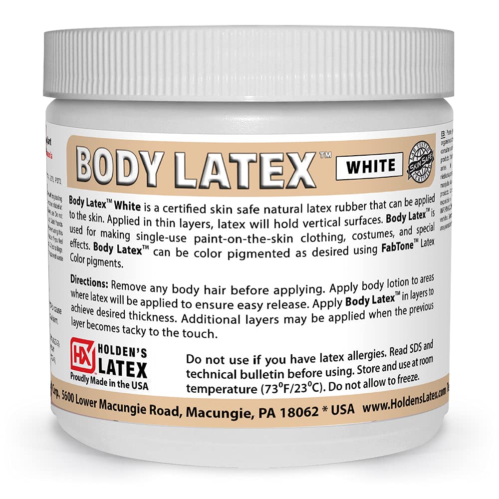 HX-Body Latex - Skin Safe Latex For Paint-On-Skin Effects - Pint Unit (White)