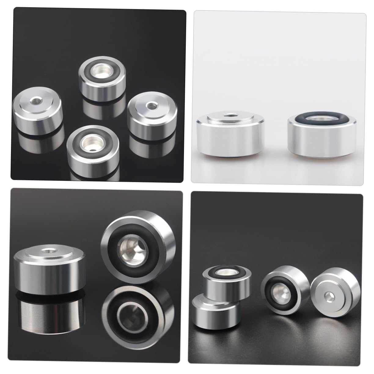 KONTONTY 4pcs Speaker Isolation Pads Aluminum Alloy Dampers for Enhanced Sound Quality Compatible Turntables and Speaker Systems Easy to Install Floor Protectors