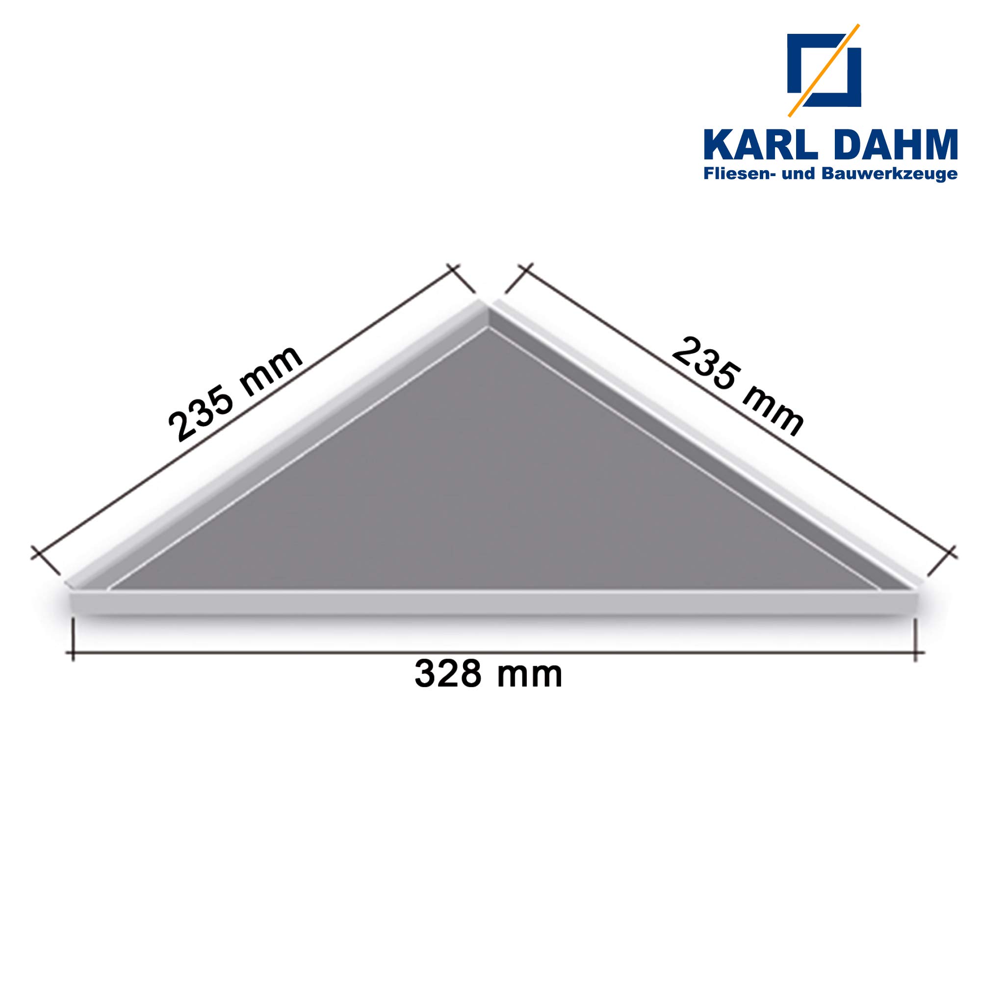 Karl Dahm 12689 - Estante de ducha enlosable para pegar 235 x 235 x 328 mm I Estante de ducha de acero inoxidable I Bonito soporte de ducha I Accesorios de ducha y baño sin agujeros
