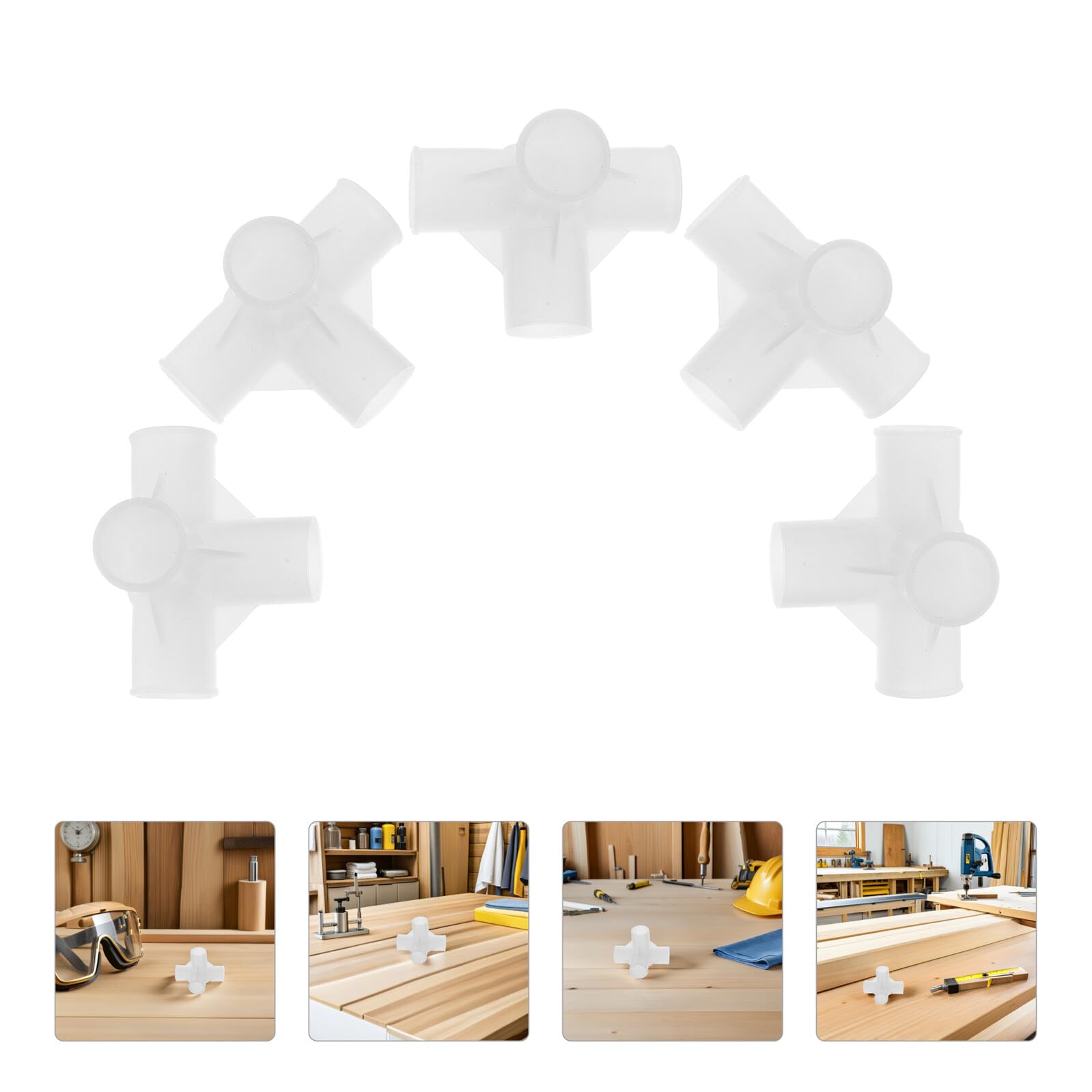 NOLITOY Connecteurs de Garde-Robe pour Tringles de 16mm Raccords Quatre Voies en Plastique Blanc 50pcs Accessoires Robustes pour Organiseurs de Placard Appartements et Dortoirs