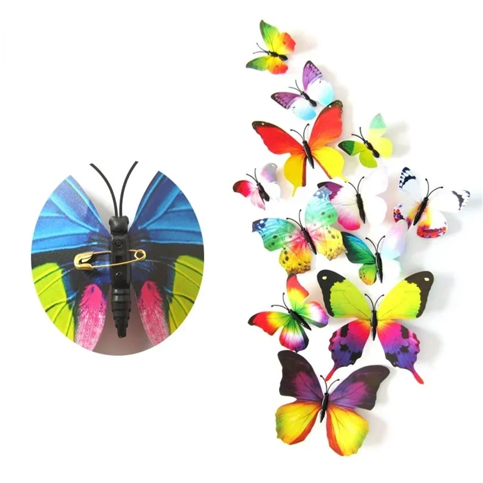 12Pcs 3D Butterfly Wall Sticker Butterflies Home Decoration Fridge Stickers Decor(Color 14)