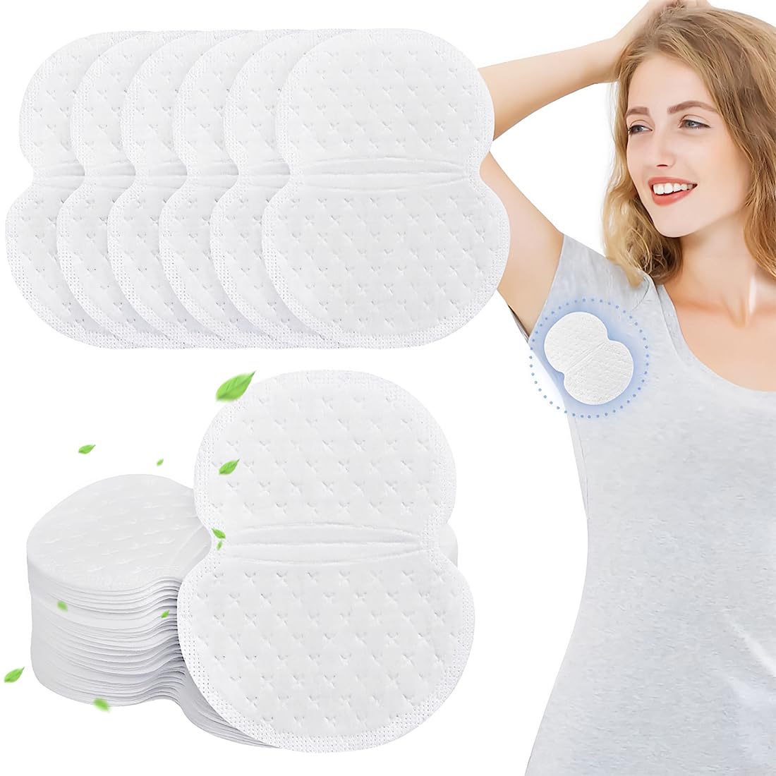 60 Piezas Almohadillas Sudor Axilas,Sobaqueras Sudor,Parches Antitranspirante,Cómodas,para Absorción y Reducir Olor Protege Tus Prendas