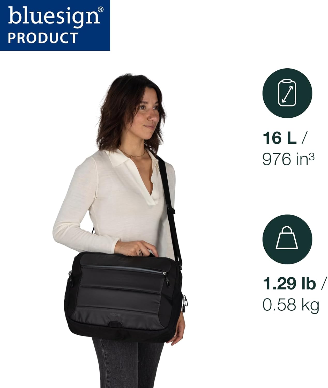 Osprey Ozone Brief Bag - Lightweight Shoulder Bag with Padded Laptop Sleeve-Fits Most 16" Laptops - Carry-On Companion