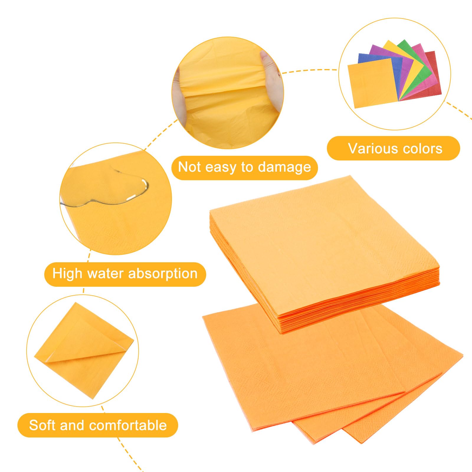 Tovaglioli Di Carta Colorati - 140 Pezzi, 25x25cm, 2 Strati, Assorbenti, Per Feste E Compleanni - Foto 10