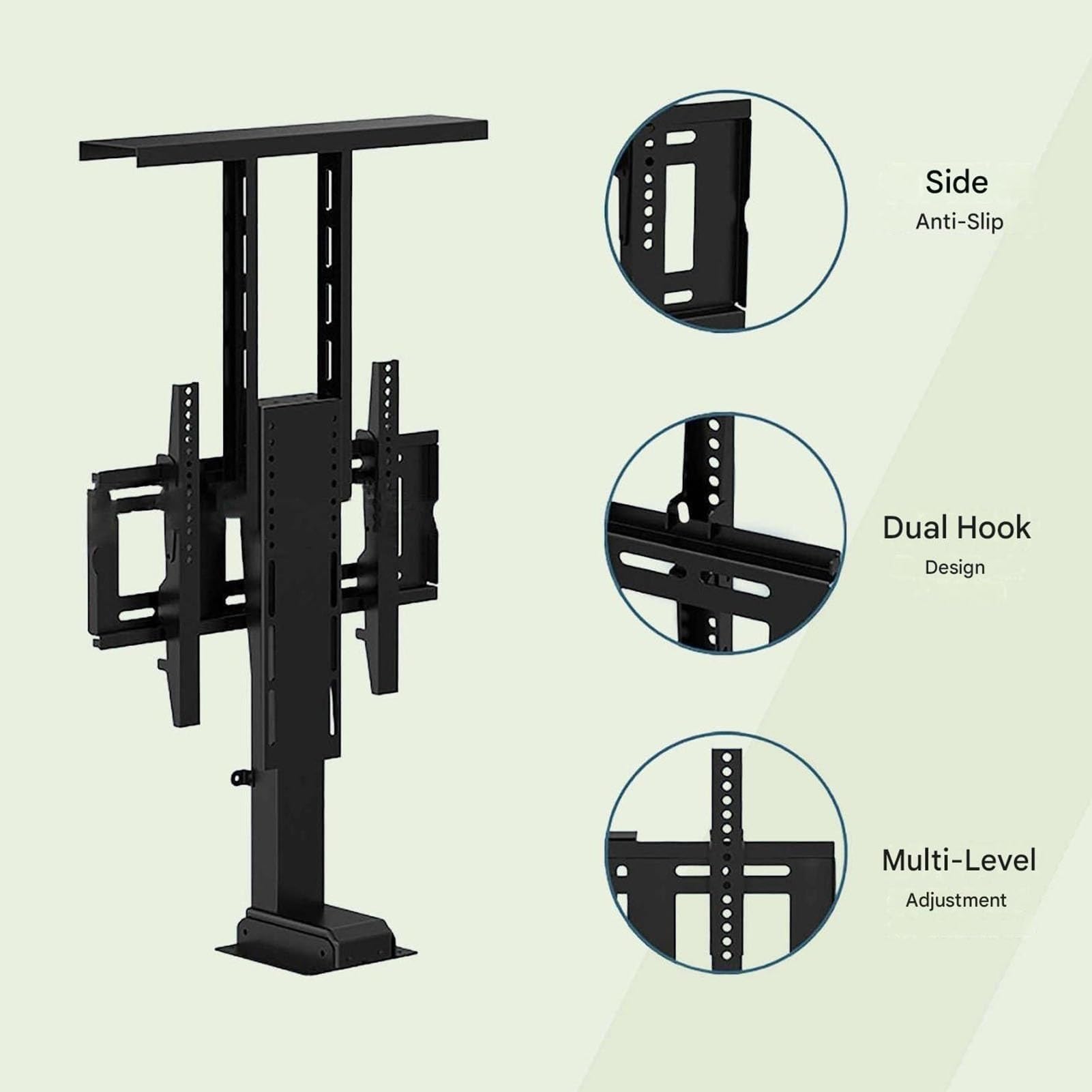 Soporte Ajustable para TV – Elevador Eléctrico para TV – Soporte Motorizado con Mando A Distancia, Ocultable En Un Mueble, Capacidad De hasta 60 Kg(For TV 42-70in Lifting 710-1610mm)
