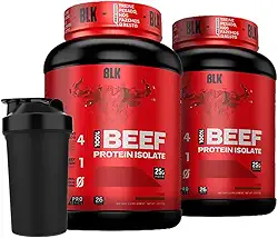 Kit 2x Beef Protein Isolate 907g Cada + Coqueteleira - Blk Performance (Doce de leite/Cookies)