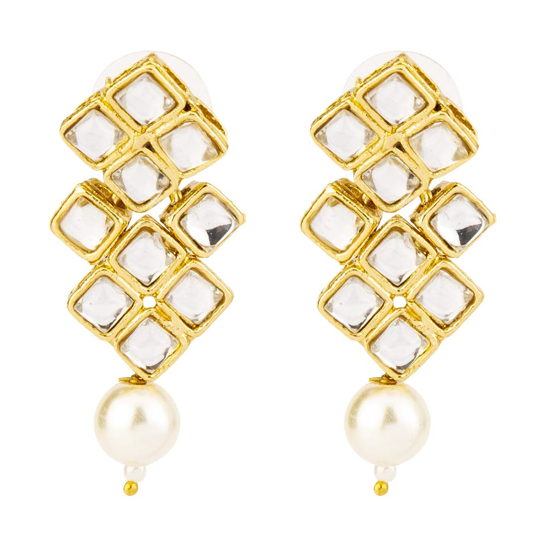 Kundan & Pearl Plated Jewellery Set, Design 5