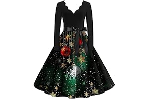 Dreamy Christmas Maternity Dress Audrey Hepburn Long Sleeve V Neck