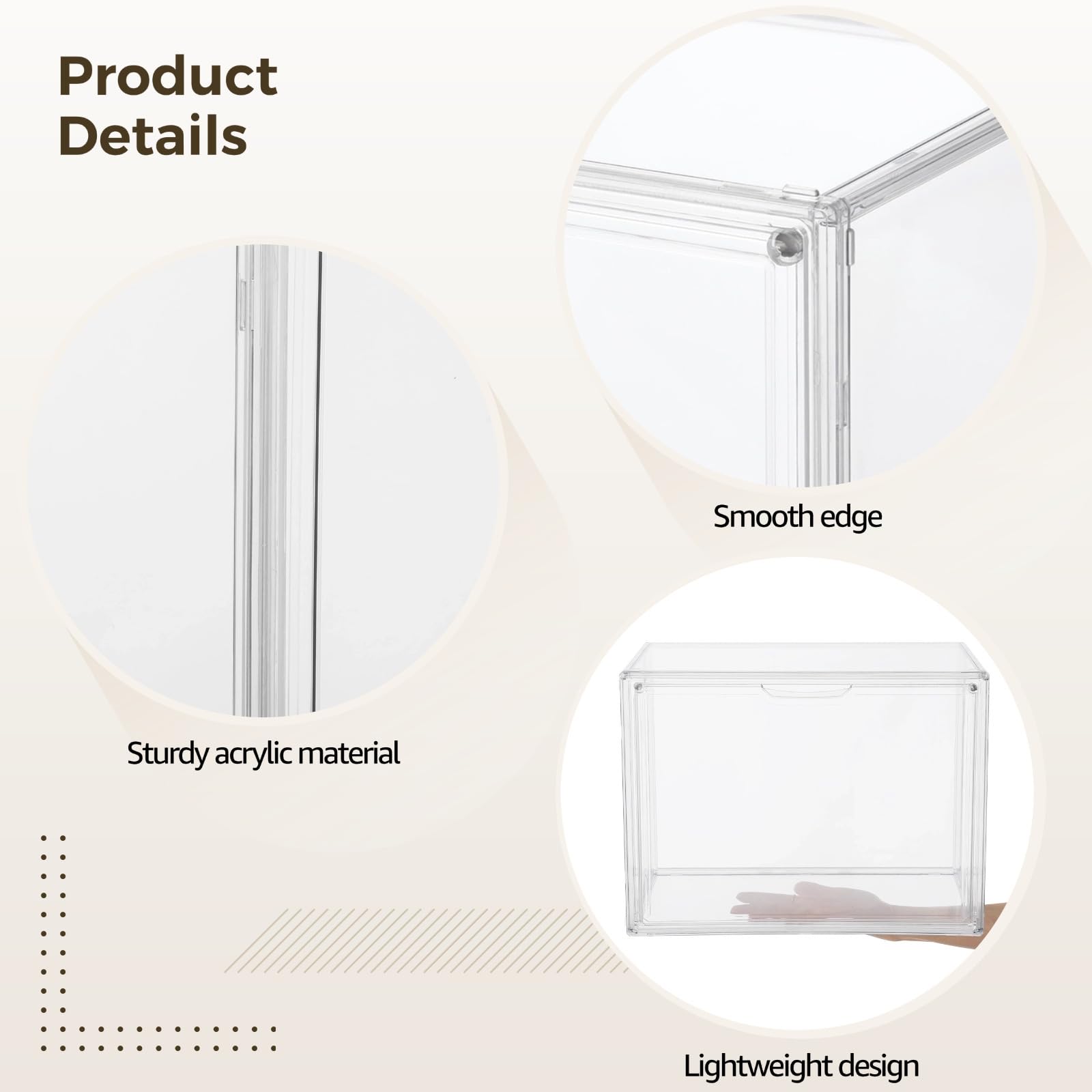 Organizer a cubo in acrilico trasparente, 35,5 x 22,9 x 27,9 cm, ripiano in plastica con scanalature per maniglia e design aperto