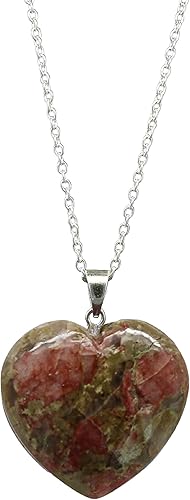 Miniatura 6 de Gempires Pink Amethyst Heart Necklace, Love Crystal Pendant, February Birthstone, Trendy, Minimal, Gift for Her, 18 + 2 inch Adjustable Silver