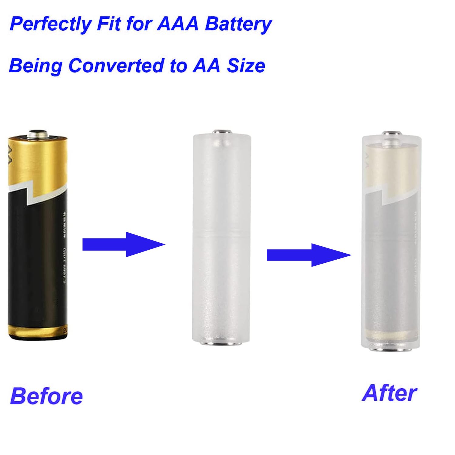 10 pezzi Convertitore adattatore batteria AAA ad AA cilindrico