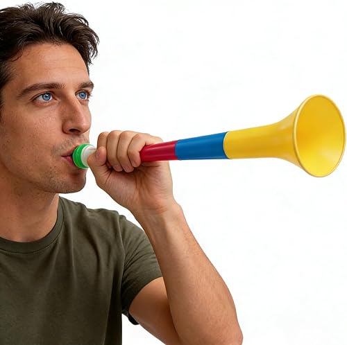 Miniatura 4 de 6 bocinas plegables de plástico para estadio, bocinas de aire plegables para eventos deportivos, juegos de fútbol, graduación, escuela, deportes,