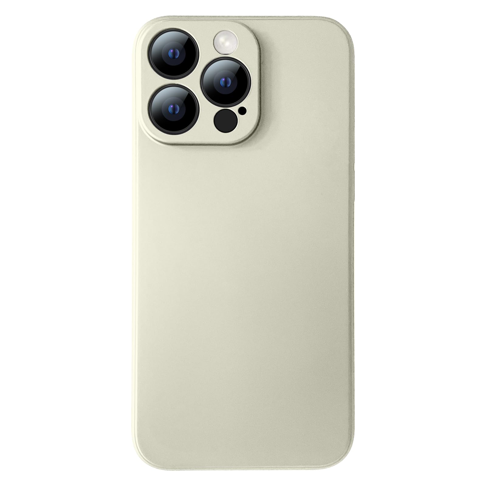 TechWork for iPhone 15 Pro Case 6.1", Liquid Rubber Silicone [Full Covered Camera Lens Protection] Flexible Soft Cover, Anti-Scratch Microfiber Lining, Wireless Charging, Full Body (Antique White)