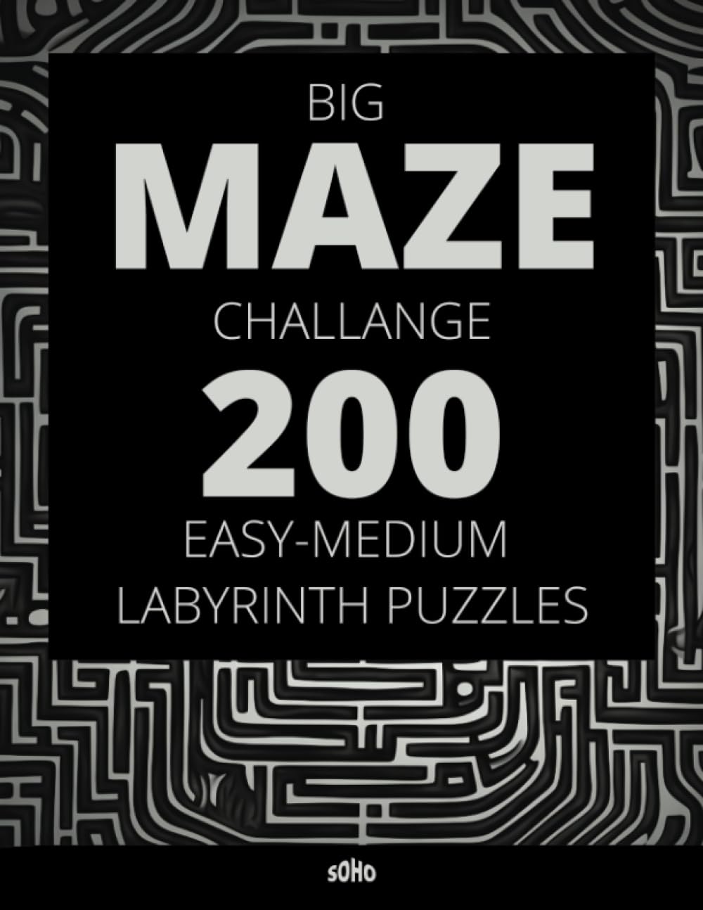 Big Maze Challenge for Adults: 200 Easy-Medium Labyrinth Puzzles - Engaging Paperback: big book of mazes for adults, Big Maze Challenge